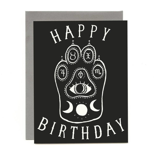 Witchcat Paw Birthday Card