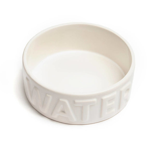 Classic Pet Bowl - "WATER" - White