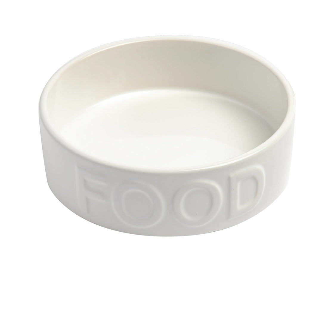 Classic Pet Bowl - "FOOD" - White