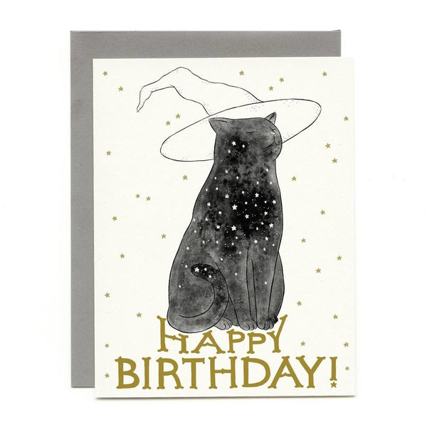 Starry Witchcat Birthday Card