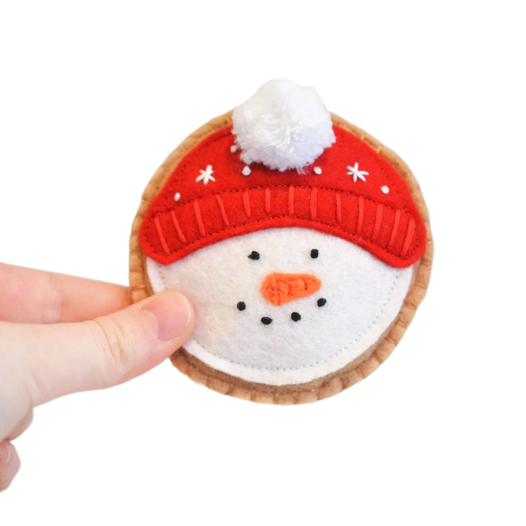 Red Snowman Christmas Cookie - Catnip/Silvervine Cat Toy